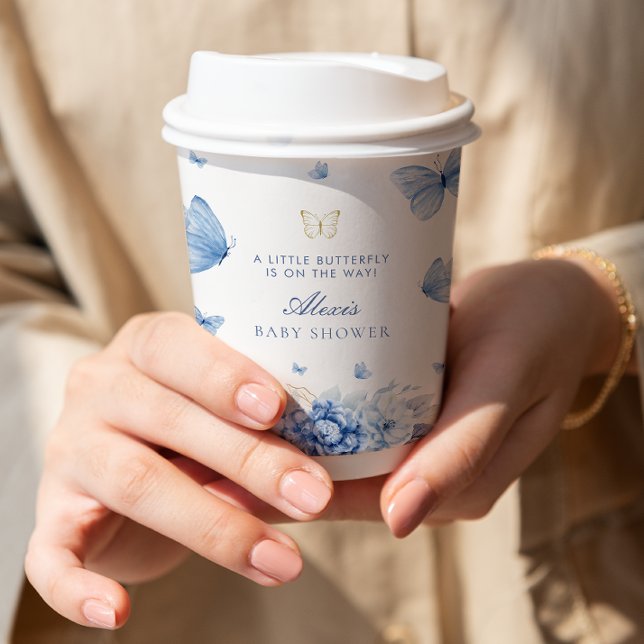 Little Butterfly Boy Baby Shower Paper Cups (Creator Uploaded)