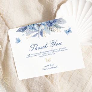 Little Butterfly Boy Baby Shower Thank You Card