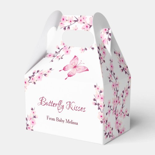 Little Butterfly Cherry Blossom Baby Shower Favor Boxes