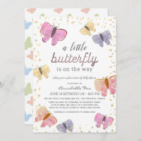 Little Butterfly Drive-by Baby Shower Invitation