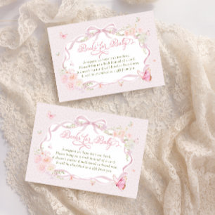 Little Butterfly Floral Girl Books for Baby Enclosure Card