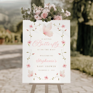 Little Butterfly Garden Baby Shower Welcome Sign