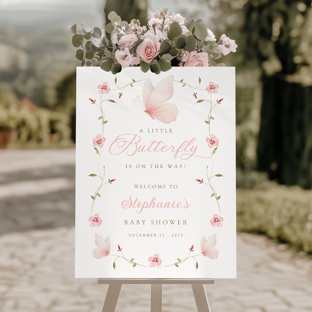 Little Butterfly Garden Baby Shower Welcome Sign (Creator Uploaded)