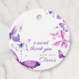 Little Butterfly Girl 1st Birthday Party  Favor Tags