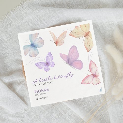 Little Butterfly Girl Baby Shower Cute Napkins