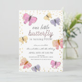 Little Butterfly Girl Birthday Invitation (Standing Front)
