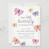 Little Butterfly Girl Birthday Invitation (Front)