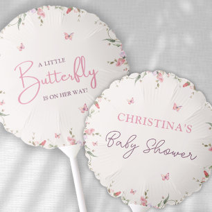 Little Butterfly Girl Watercolor Baby Shower  Balloon