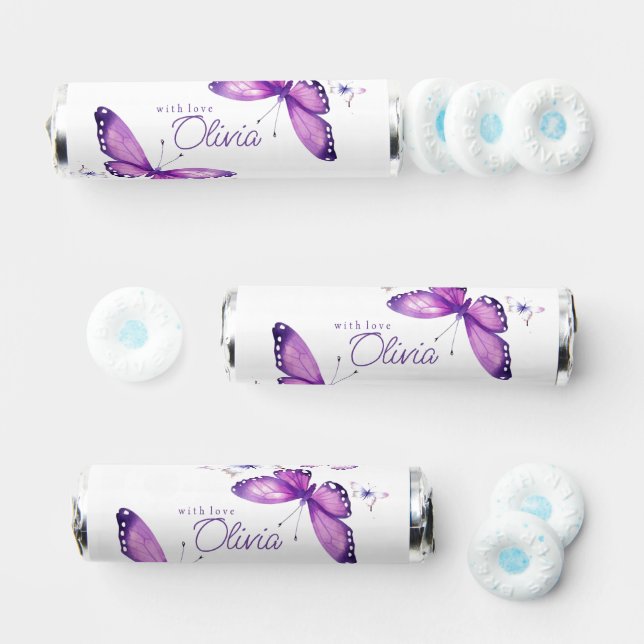 Little Butterfly Girl's Cute Pink  Birthday Party  Breath Savers® Mints (Assorted)
