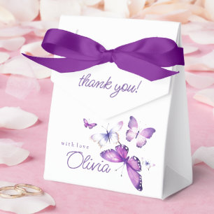 Little Butterfly Girl's Cute Pink Birthday Party Favor Boxes