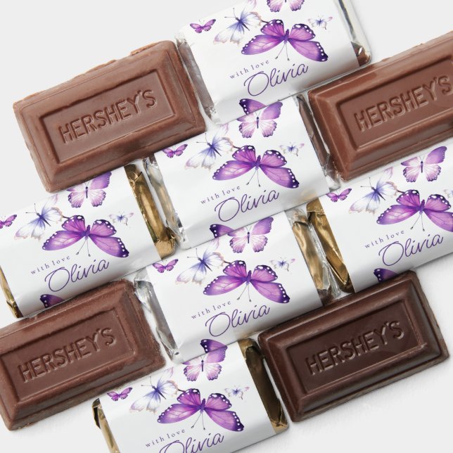 Little Butterfly Girl's Cute Pink  Birthday Party  Hershey's Miniatures (Assorted)
