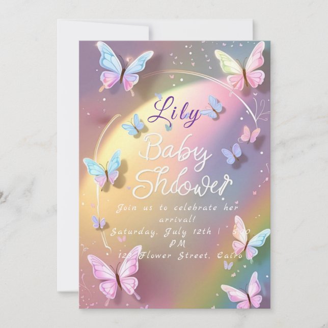 Little Butterfly Has Arrived! 🦋 Invitation (Front)