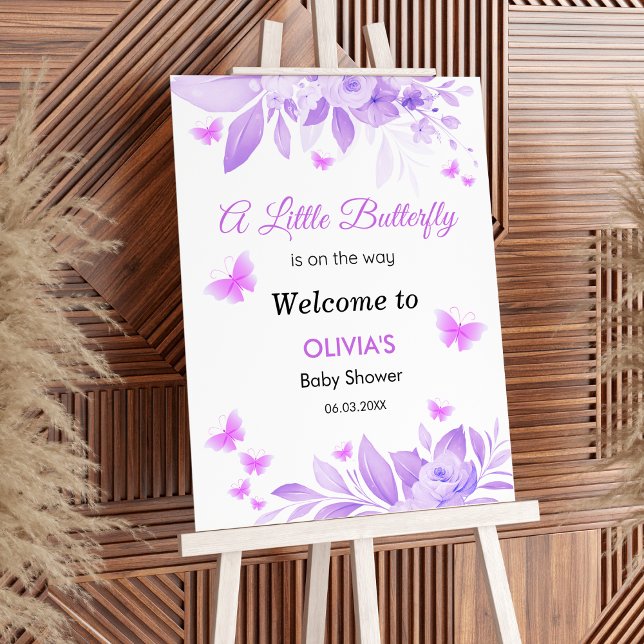 Little Butterfly is on the Way Baby Shower Welcome Foam Board (A Little Butterfly is on the Way Baby Shower Welcome Sign   )