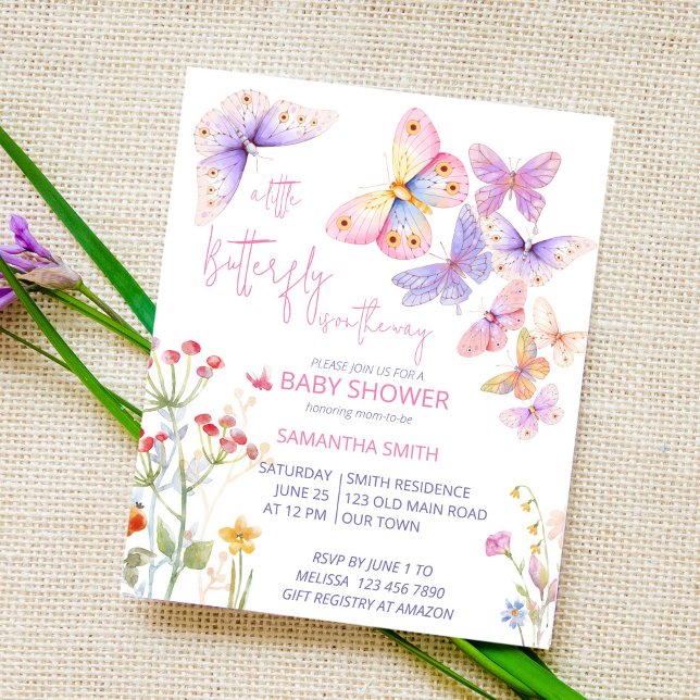 Little butterfly meadow wildflowers baby shower in (Creator Uploaded)