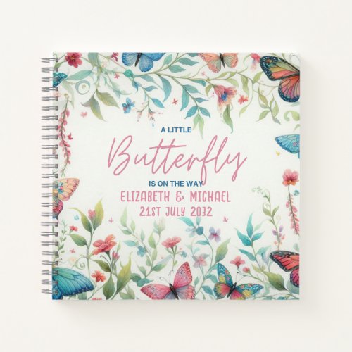 Little BUTTERFLY on the WAY Baby Girl Shower Notebook
