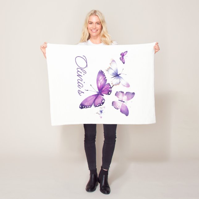 Little Butterfly Personalized Gift Birthday Party  Fleece Blanket (In Situ)