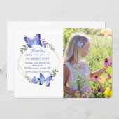 Little Butterfly Photo Invitation (Front/Back)