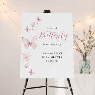 Little Butterfly Pink Girl Baby Shower Foam Board