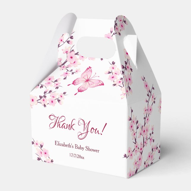 Little Butterfly  | Thank You Baby Shower Favor Boxes (Back Side)