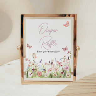 Little Butterfly Wildflower Diaper Raffle Poster