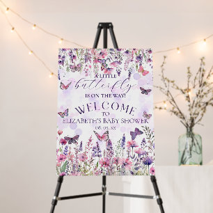 Little Butterfly Wildflowers Baby Shower Welcome Foam Board