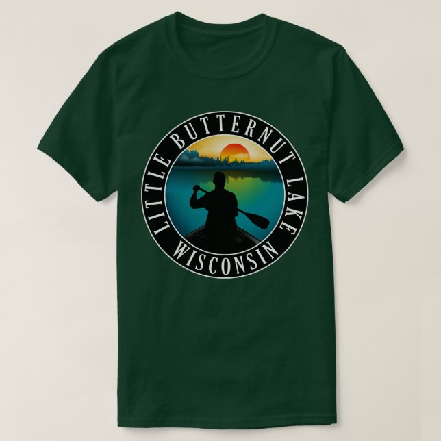Little Butternut Lake Wisconsin Canoeing T-Shirt (Design Front)