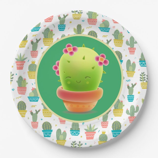 Little Cactus Paper Plates (Front)