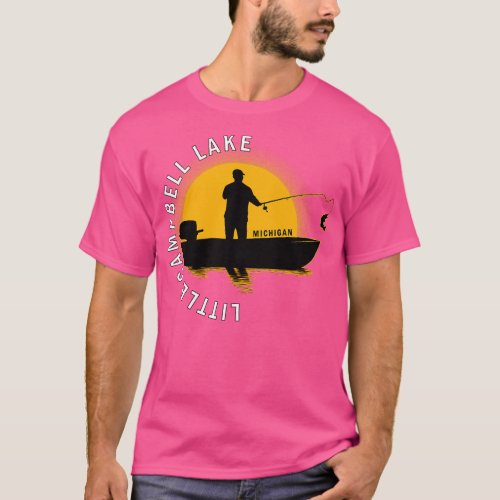 Little Campbell Lake Fishing Michigan Sunrise T_Shirt