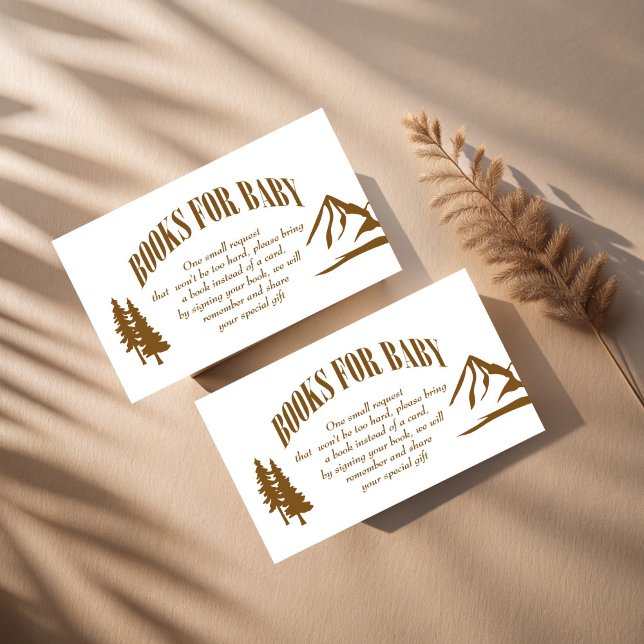 Little camper adventure baby shower book request enclosure card (Little camper adventure baby shower book request enclosure card mountains books for baby cards)