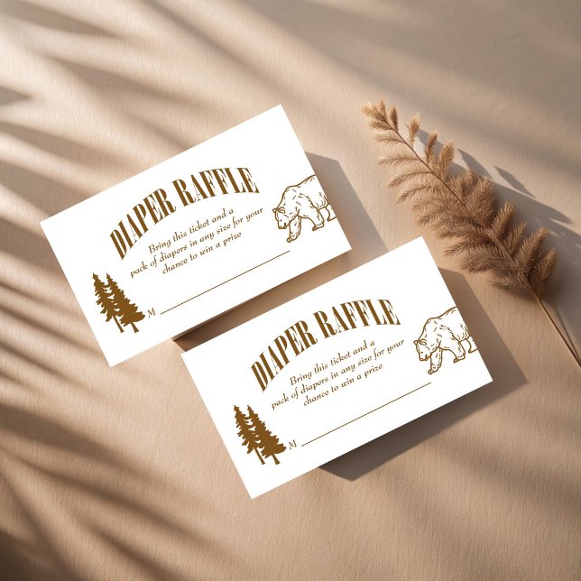 Little camper adventure baby shower diaper raffle enclosure card (Little camper adventure mountains baby shower diaper raffle enclosure card raffle tickets)