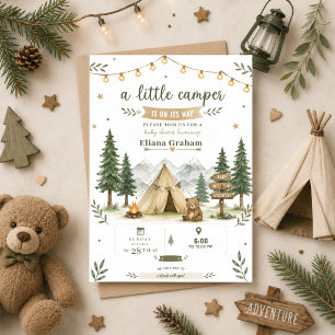 Little Camper Baby Shower Woodland Boy outdoor Invitation