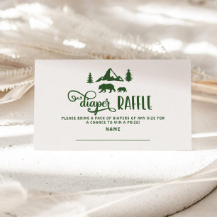 Little camper Bear Diaper raffle ticket Enclosure Card