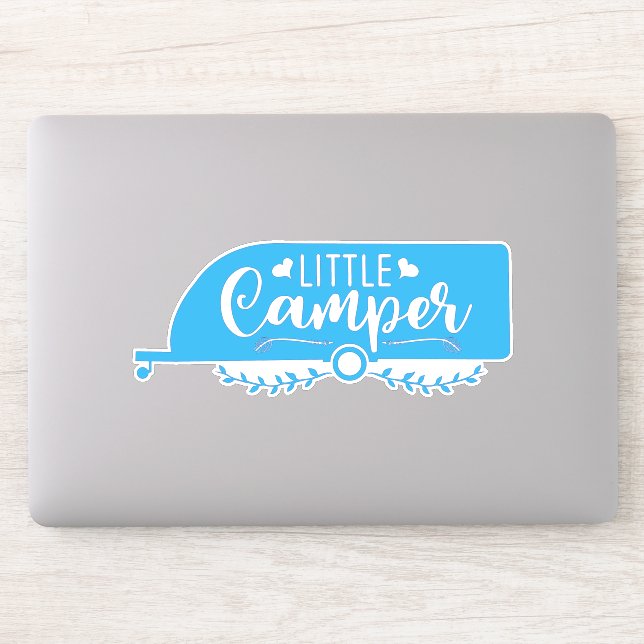 Little Camper, Blue Caravan, Cute Trailer Sticker (Computer)