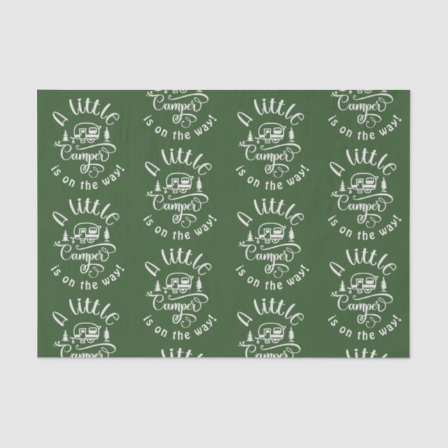 Little camper is on the way baby shower tissue paper (Front)
