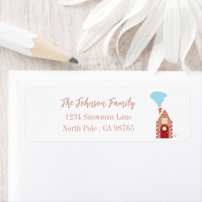 Little Candy House Christmas Return Address Label (Insitu)