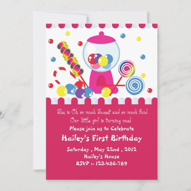 Little Candy Shop Invitation (Front)