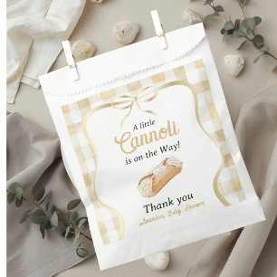 Little Cannoli Neutral Beige Italian Baby Shower Favor Bag