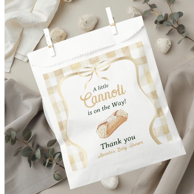 Little Cannoli Neutral Beige Italian Baby Shower Favor Bag (Creator Uploaded)