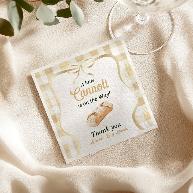 Little Cannoli Neutral Beige Italian Baby Shower Napkins (Creator Uploaded)