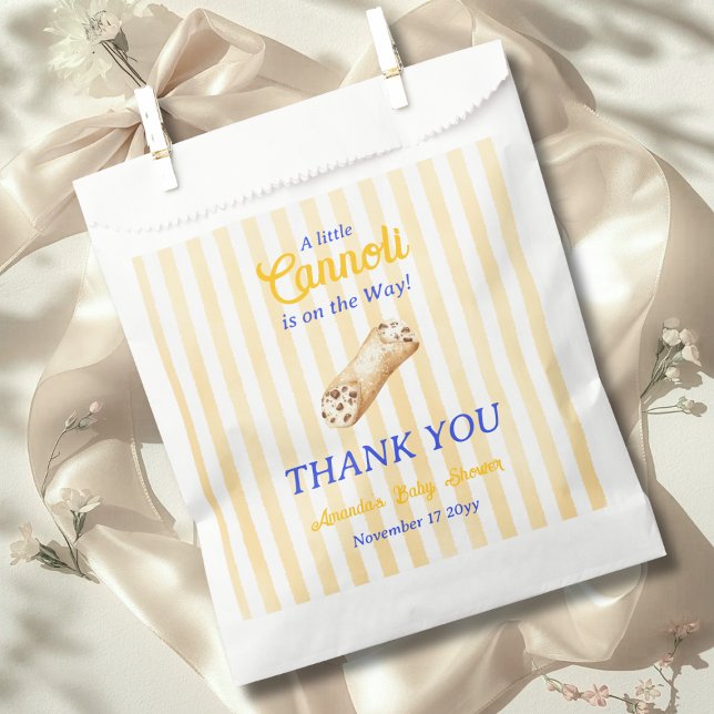 Little Cannoli Yellow Blue Italian Baby Shower Favor Bag (Creator Uploaded)
