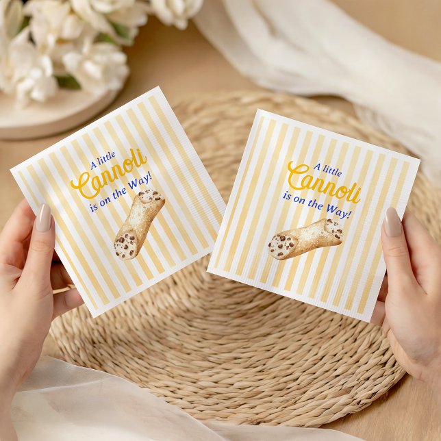 Little Cannoli Yellow Blue Italian Baby Shower Napkins (Creator Uploaded)