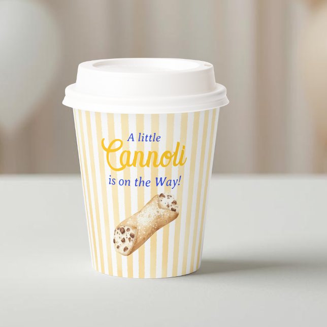 Little Cannoli Yellow Blue Italian Baby Shower Paper Cups (Creator Uploaded)