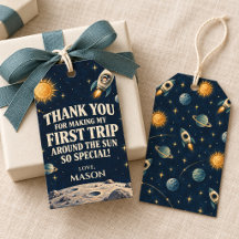 Little Captain First Trip Around the Sun Favor Tag