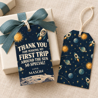 Little Captain First Trip Around the Sun Favor Tag