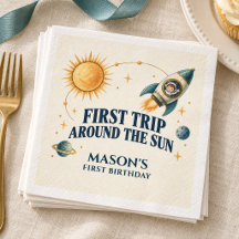 Little Captain First Trip Around the Sun Napkins