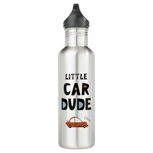 Little Car Dude First Name Boy Stainless Steel Water Bottle