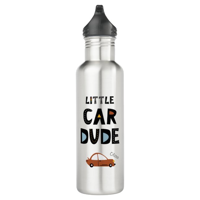 Little Car Dude First Name Boy Stainless Steel Water Bottle (Right)