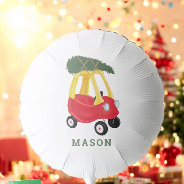 Little Car Holiday 1st Birthday Party Balloon (Creator Uploaded)