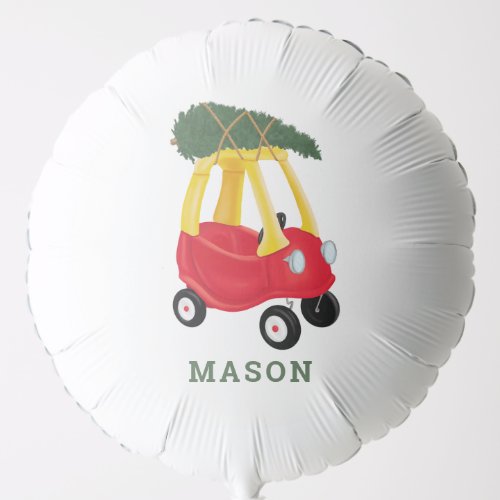 Little Car Holiday 1st Birthday Party Balloon