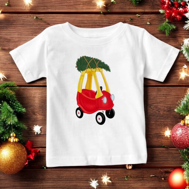 Little Car Holiday 1st Birthday Party Boy Baby T-Shirt (Creator Uploaded)